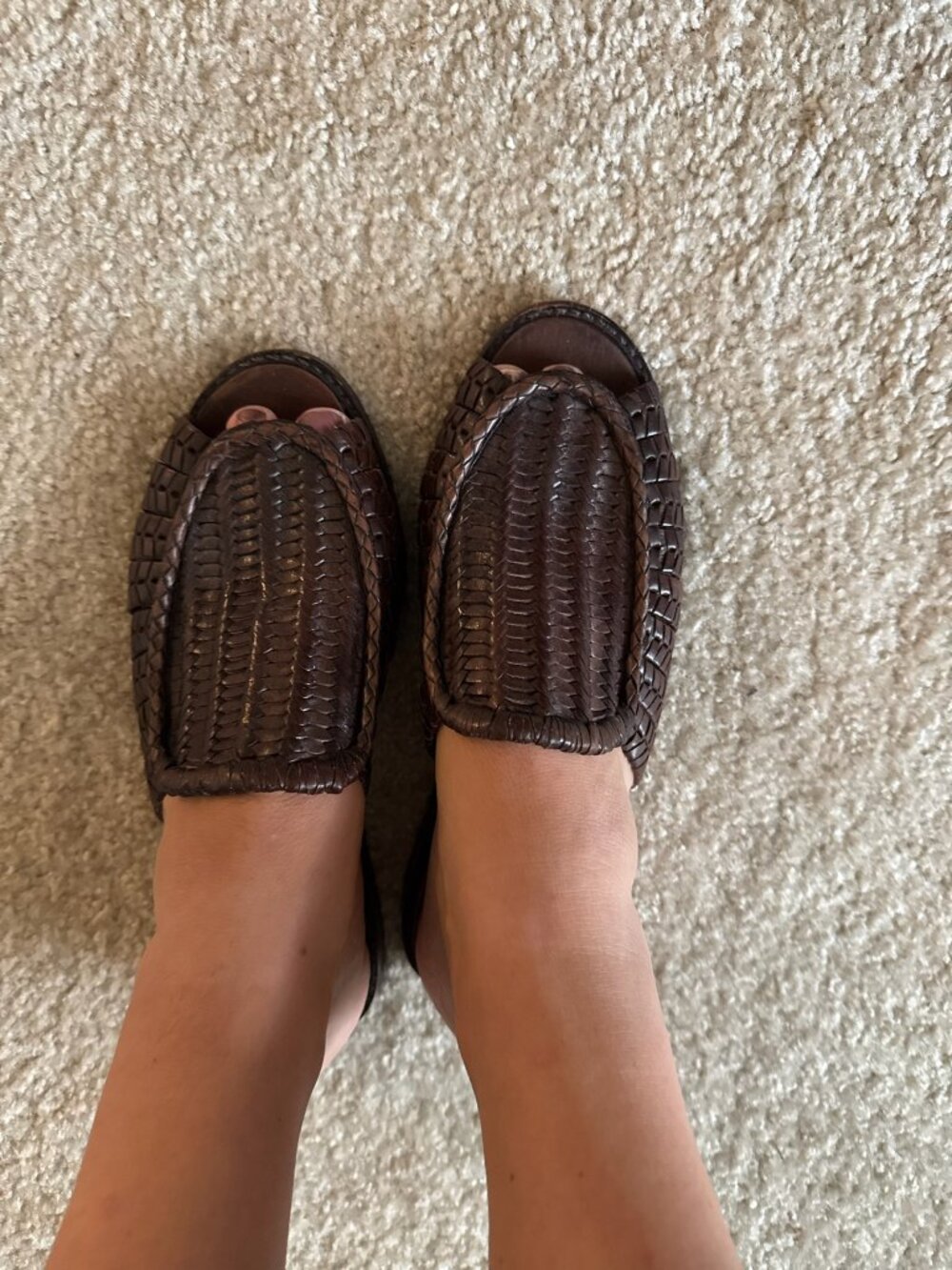 Vintage Cole Haan Leather Open Toe Mules Size 8M